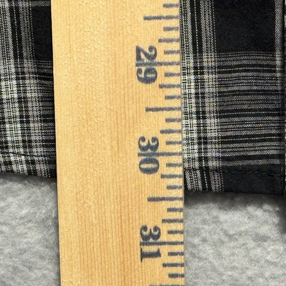 Wrangler Western Shirt Mens 2XL Black White Plaid Pearl Snap Short Sleeve - Picture 5 of 6